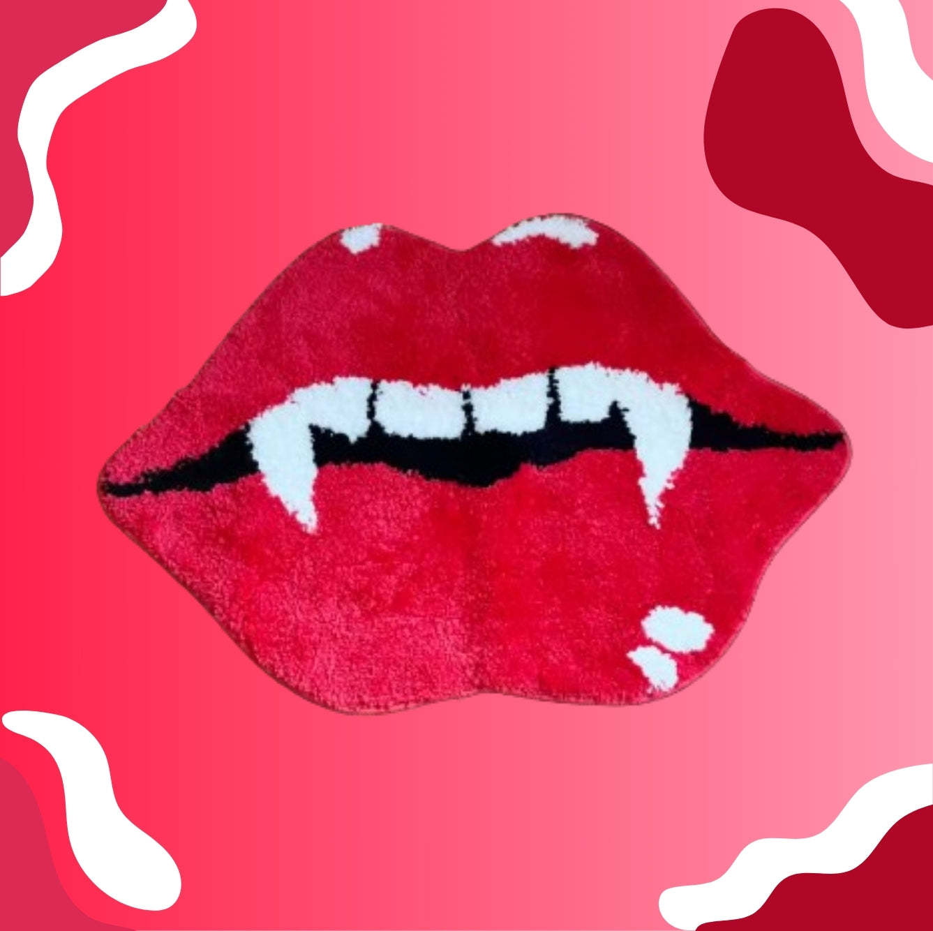 RED LIPS VAMPIRE RUG