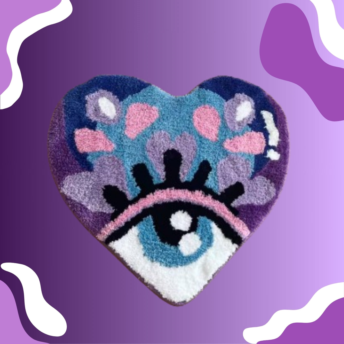 TAPIS POUR LES YEUX EN FORME DE COEUR VIOLET