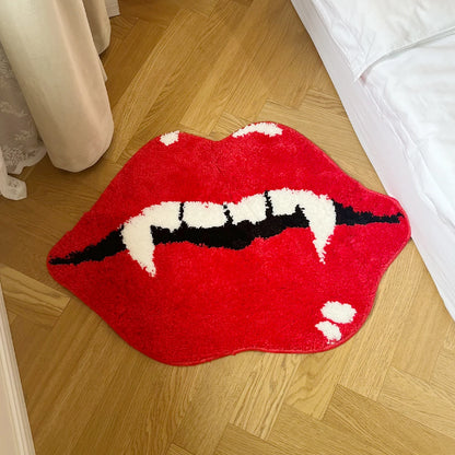 RED LIPS VAMPIRE RUG